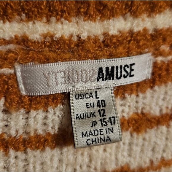 Woman's striped long sleeve sweater by Amuse Society size L - Picture 4 of 7